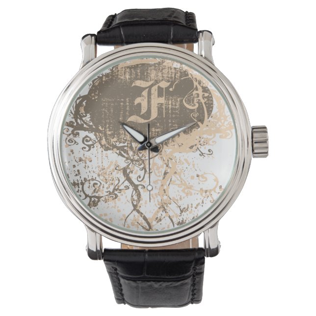 Modern Monogram F Horloge (Voorkant)