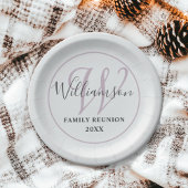 Modern monogram familiereünie papieren bordje