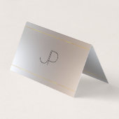 Modern Monogram Faux Gold Silver Elegant Sjabloon Visitekaartje (Achterkant)