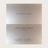 Modern Monogram Faux Gold Silver Elegant Sjabloon Visitekaartje (Binnenkant ongevouwen)