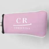 Modern Monogram Feminine Pink Putter Golfheadcover (Voorkant)