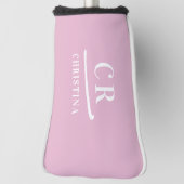 Modern Monogram Feminine Pink Putter Golfheadcover (Draai 90)
