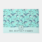 Modern monogram Flamingo patroon Deurmat (Voorkant)