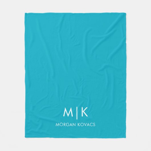 Modern Monogram Fleece Deken (Voorkant)