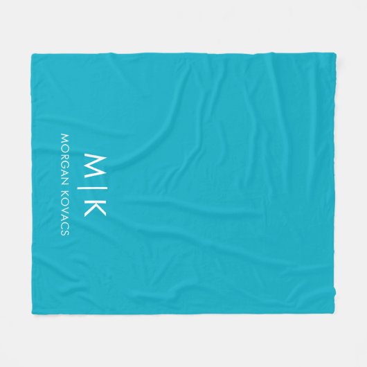 Modern Monogram Fleece Deken (Voorkant (Horizontaal))