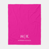 Modern Monogram Fleece Deken (Voorkant)