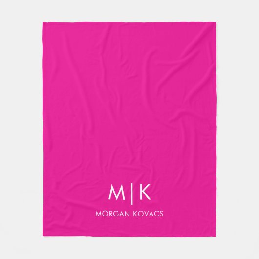 Modern Monogram Fleece Deken (Voorkant)
