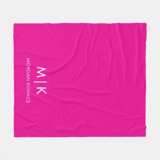 Modern Monogram Fleece Deken (Voorkant (Horizontaal))