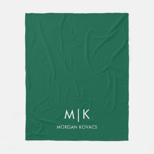 Modern Monogram Fleece Deken (Voorkant)