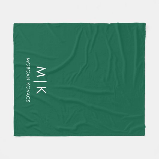 Modern Monogram Fleece Deken (Voorkant (Horizontaal))
