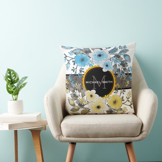 modern monogram Floral #6 Kussen (Stoel)