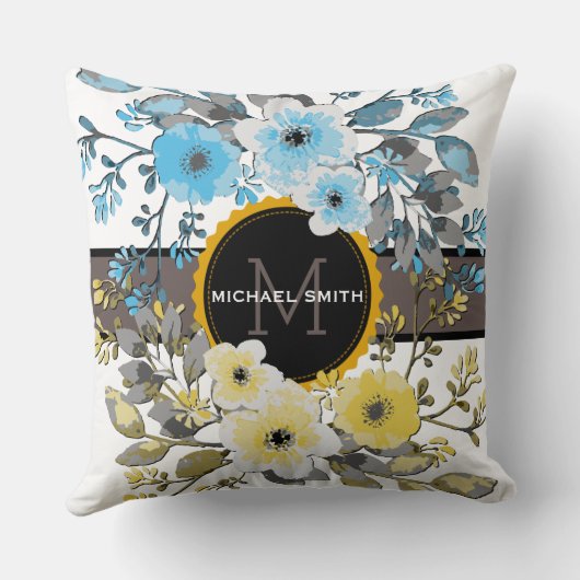 modern monogram Floral #6 Kussen (Achterkant)