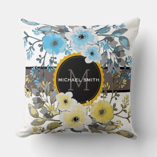  modern monogram Floral #6 Kussen (Voorkant)