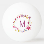 Modern Monogram Floral Pingpongbal (Voorkant)