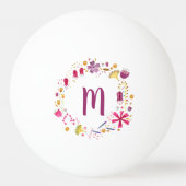 Modern Monogram Floral Pingpongbal (Achterkant)