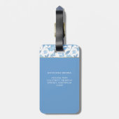 Modern Monogram flower Pattern Trendy Stylish  Bagagelabel (Achterkant verticaal)