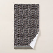 Modern Monogram Forel Vis Design Zwart Wit Grijs Bad Handdoek (Handdoek)