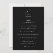 Modern Monogram Foto Arch Wedding Invitation Kaart (Voorkant)