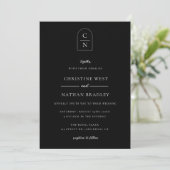 Modern Monogram Foto Arch Wedding Invitation Kaart (Staand voorkant)