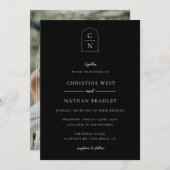 Modern Monogram Foto Arch Wedding Invitation Kaart (Voorkant / Achterkant)