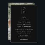 Modern Monogram Foto Arch Wedding Invitation Kaart<br><div class="desc">Modern Monogram Foto Arch Wedding Invitation</div>