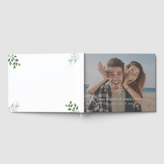 Modern Monogram Foto Gastboek Gastenboek (Volledig)