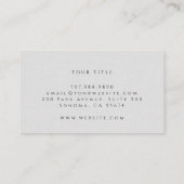 Modern Monogram foto minimalistisch linnen effect Visitekaartje (Achterkant)