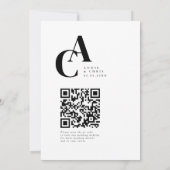 Modern, Monogram, Foto, QR-code Kaart (Achterkant)