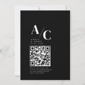 Modern, Monogram, Foto, QR-code Kaart (Achterkant)