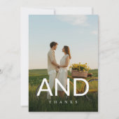 Modern Monogram Foto Weddenschap Bedankkaart (Voorkant)