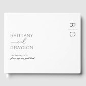 Modern Monogram Foto Weddenschap Boek (Voorkant)