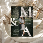 Modern Monogram Foto Weddenschap Kaart
