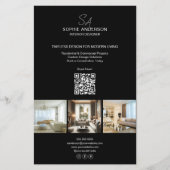 Modern Monogram Foto Zwart Professioneel Bedrijf Flyer (Voorkant)