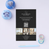 Modern Monogram Foto Zwart Professioneel Bedrijf Flyer (Enkel)