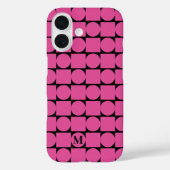 Modern Monogram Fuchsia Geometrische Trendy Case-Mate iPhone Case (Achterkant)