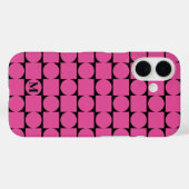 Modern Monogram Fuchsia Geometrische Trendy Case-Mate iPhone Case (Achterkant (horizontaal))