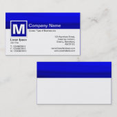 Modern Monogram - Galaxy Blue Visitekaartje (Voorkant / Achterkant)