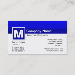 Modern Monogram - Galaxy Blue Visitekaartje