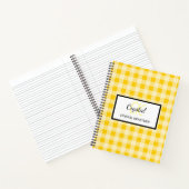 Modern monogram geel plaid notitieboek (Binnen)