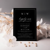 Modern Monogram Gelukkig Ooit Na Feestbruiloft Kaart