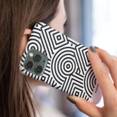 Modern Monogram Geometrisch grijs & wit patroon Case-Mate iPhone Case
