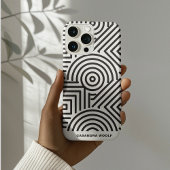 Modern Monogram Geometrisch grijs & wit patroon Case-Mate iPhone Case