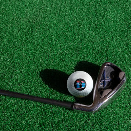 Modern monogram geometrisch initiaal D koraalblauw Golfballen