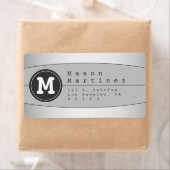 Modern Monogram Geometrisch Ontwerp Retouradres Etiket (Insitu)