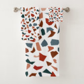 Modern monogram geometrisch patroon bad handdoek (Insitu)