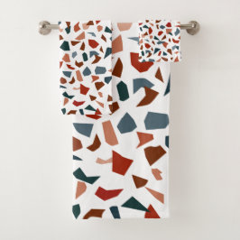 Modern monogram geometrisch patroon bad handdoek