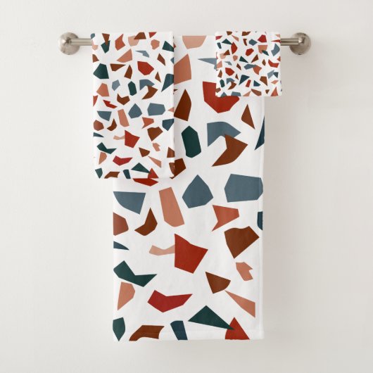 Modern monogram geometrisch patroon bad handdoek (Insitu)