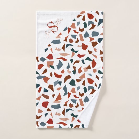 Modern monogram geometrisch patroon bad handdoek (Handdoek)