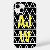 Modern monogram geometrisch patroon Case-Mate iPhone case (Achterkant)