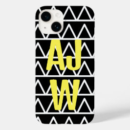 Modern monogram geometrisch patroon Case-Mate iPhone 14 hoesje